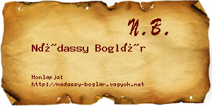 Nádassy Boglár névjegykártya